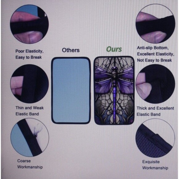 Dragonfly Console Cover & Matching Drink Holder Coasters 3 Pc Set Colorful NIP - Picture 8 of 9